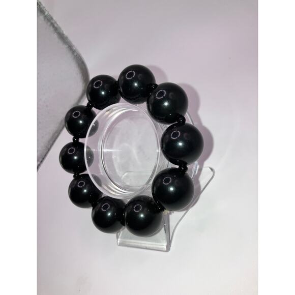 Black Gradation Beaded 19" Necklace and 1 Size 3.5" Bracelet Set! - Picture 16 of 16